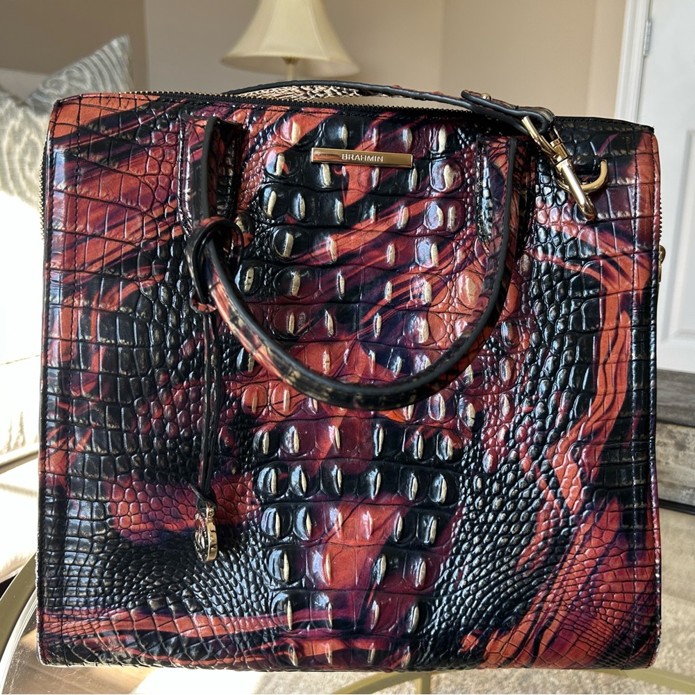Multicolor Croc-Embossed Women's Bag